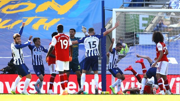 Hasil Pertandingan Brighton Vs Arsenal skor 2-1